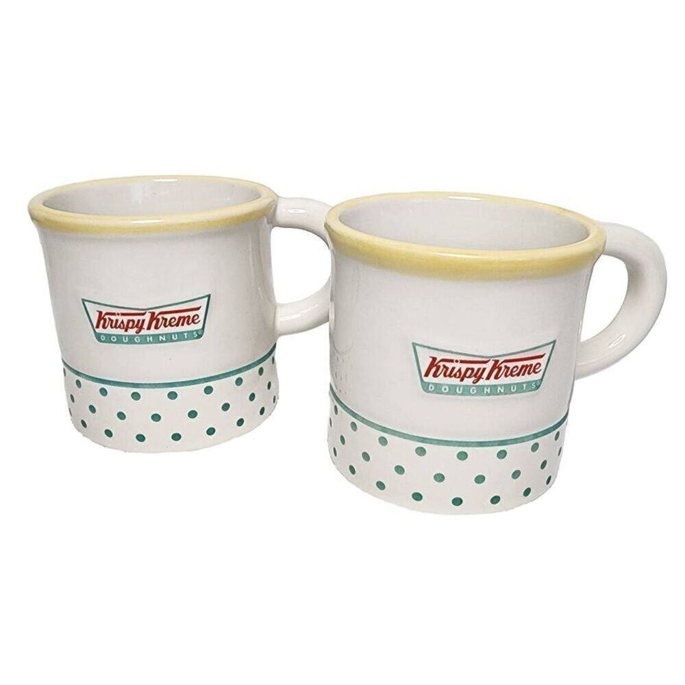 Krispy Kreme Coffee Mugs, Novelty Surprise Doughnut Ceramic Cups, 2Ct